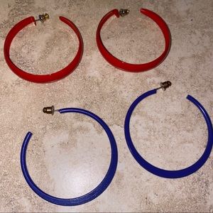 Vintage colored hoops - 2 pairs
